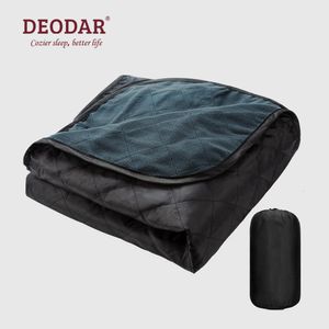 Blankets Deodar Camping Blanket Warm Lightweight Waterproof Quilted Thickened Fleece Throw for Picnics Outdoor Hiking Beach 230807