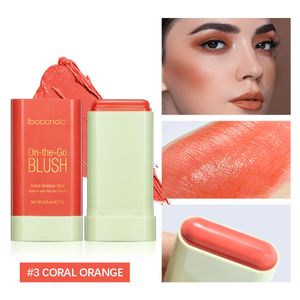 On-the-go tonad fukt Blush Stick Cream Red Pink Natural Water Eyes Lips och kinder Blusher Multi-Use Creamy Makeup