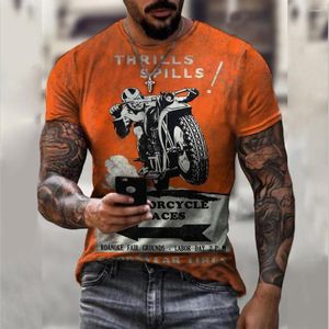 メンズTシャツ2023オートバイカジュアルスリムフィットプルオーバーハラジュクヒップホップレーシング3Dフルボディプリントブランド特大Tシャツ