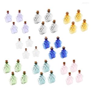 Pendant Necklaces 4Pcs Mini Empty Glass Wishing Bottle Vial Charms Jars With Cork Stoppers DIY Craft