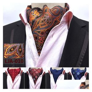 Cravatte da sposo Fasce da smoking Moda retrò Paisley Uomo Cravatta formale Stile britannico Gentiluomo Abito di seta Sciarpe Affari Nectie Drop Delive Dhyj8