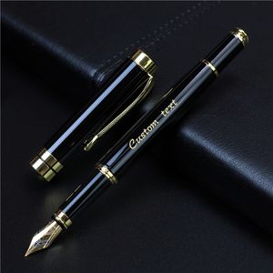 Fountain Pens Exquisite Fountain Pen customized engraving text Office Roller Pen 0.5mm Black ink school student stationery gift pen 230804