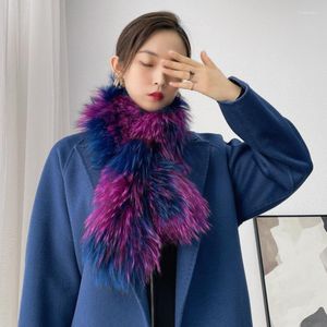 Scarves Winter Fur Women Silver Scarf Thickened Warm Double Sided Collar Neck Warmer Fluffy Shawls