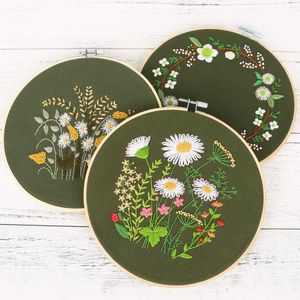 Çin tarzı ürünler Chrysantemums Dandelion Nakış Diy iğne işi çiçek açan yeni başlayanlar için Çiçeklenme Needlecraft