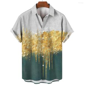 Männer Casual Hemden Hemd Hawaiian Luxus 3D Gedruckt Übergroßen Strand Urlaub Kurzarm Männlich Lose Bluse Sommer Mann Top 5XL