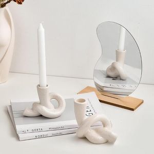 Ljusstakare Nordic Home Decor Holder Ceramic Ornament Dekorativ och ägare Bröllop för bordsljusdekoration