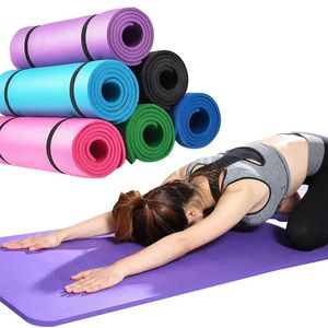 Yogamattor Yfashion 10mm tjock matta nonslip Hög densitet Antitar fitnessövning med bärband 230814