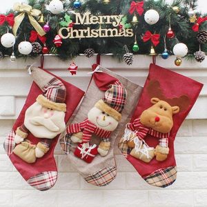 Julekorationer Tre stilar Tree Party Accessory Gift Strumps Candy Bags Boots