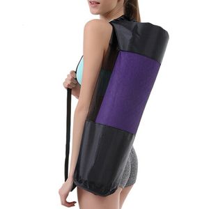 Tappetini da yoga Borsa da rete in tessuto Oxford portatile da 65 cm Tappetino resistente all'usura Tasca regolabile Borsa da fitness lavabile pieghevole 230814