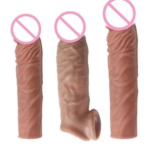 Ritardo dell'ingrandimento del silicone riutilizzabile del manicotto del pene dell'estensione del pene BDSM per gli uomini Negozio erotico di potenziamento del dildo