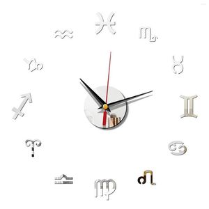 Wall Clocks Bedroom Mute Clock Frameless Living Room 3D Sticker Home Decor El Office Aesthetic DIY Battery Operated Self Adhesive