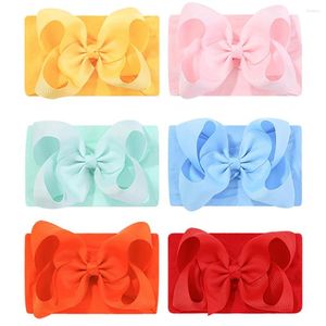 Hair Accessories 1pcs 20 Color Large Ribbon Bow Headband Girls Wide Nylon Turban Born Headwrap Soft Infant Band Baby