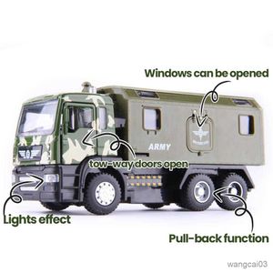 Diecast Model Cars 50 сплав -автомобиль модель военные оттягивает звук и легкие дикальные автомобильные грузовики игрушки армии для детских игрушек для мальчиков R230807