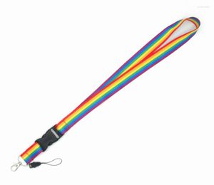 Chaveiros 1 pçs ransitute arco-íris alças para celular pescoço cordões para chaves cartão de identificação usb suporte para pendurar corda correias