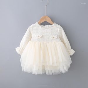 Kız Elbiseler Modx Çocukların Sonbahar Bebek Kızlar Katmanlı Elbise Çocuk Giysileri İncilerle 0-4y