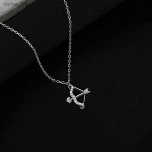 KOFSAC Cupid Love Heart Bow and Arrow Pendant For Women Sterling Silver 925 Necklace Fashion Lady Zircon Necklaces Gift Jewelry L230704