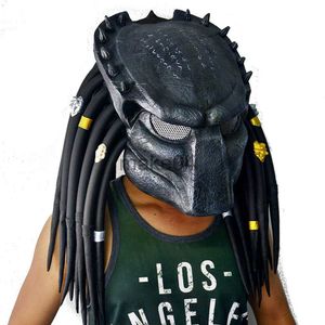 Máscaras de festa Filme alien vs predador Máscara Cosplay Acessórios de fantasia de Halloween adereços predador máscara de látex J230807