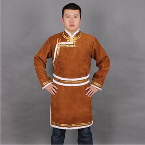 Herbst/Winter ethnischen Stil Kleidung Männer traditionelle Mogolian Kostüm Stehkragen Tang-Anzug Mantel Hanfu männlich