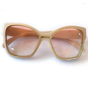 Sonnenbrille Modemarke Cat Eye Damen Übergroßer Rahmen Vintage Sonnenbrille UV400