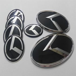 7PCS 1SetブラックKロゴバッジエンブレム3DステッカーKIA Optima K5 2011-2017 Car Emblems241V