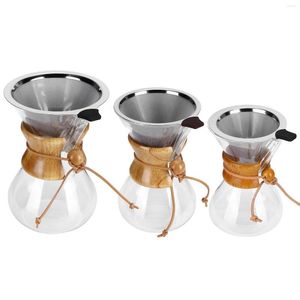 400ml/600ml/800ml Coffee Maker High-Temperature Resistant Glass Drip Brewing Pot With Stainless Steel Filter
