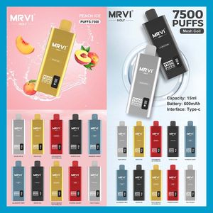 Mrvi Holy 7500 Puffs Penna Vape monouso E dispositivo per sigaretta con batteria da 600 mAh Pod da 15 ml Cartuccia preriempita ricaricabile design a prova di perdite vs 7500puffs