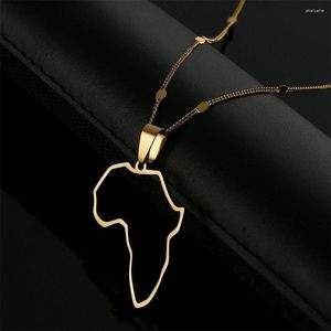 Подвесные ожерелья из нержавеющей стали Африканская карта ожерелье в Африке