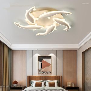 Lampki sufitowe Nowoczesne nordyckie LED Minimalistyczna lampa Art Deco Fish Light Creative na salon sypialnia obiad