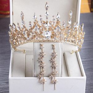 Nakrycia głowy Luksusowe księżniczka 2022 ślub ślubny tiara rhinestone crown sztuki kryształowe opaski na głowę akcesoria do włosów złoto srebrne 243f