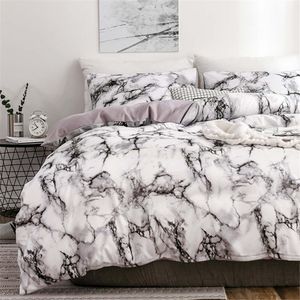 Conjuntos de cama estilo moderno nórdico padrão de mármore estampado conjunto de capa de edredom com fronha dupla cama queen size king size 5 cores 230807