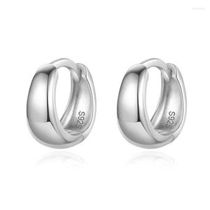 Brincos de argola prata esterlina 925 círculo minúsculo polido para mulheres e homens estilo coreano joias finas SCE552
