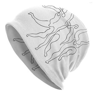 Berets Picasso Line Art Tänzer Skullies Mützen Hüte Herbst Winter Ski Männer Frauen Kappe Erwachsene Warme Thermische Elastische Motorhaube Strickmütze