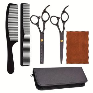 6st/Set Professional Hair Cutting Scissors Kits frisörsaxar Set för Barber Salon Home Use