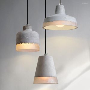 Pendant Lamps Wabi-sabi Cement Lights For Living Room Bedroom Kitchen Bar Aesthetic Decorator Chandeliers LED Lighting Appliance