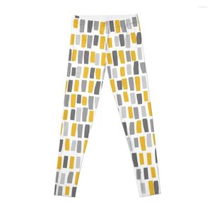 Active Pants Grey And Mustard Yellow Lines StripesLeggings Sport Legging Women Leggings For Girls Sports Woman