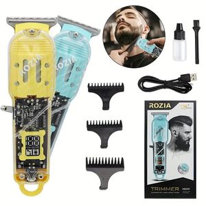 Professionella hårklippare Set Cordless Barber Clipper Beard Trimmer laddningsbart hårklippning av skötselpaket Portabla hårtrimmer med LED -display lämplig