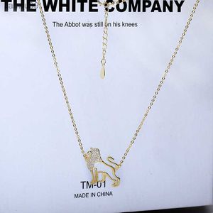 Nya Fashion Ladies Necklace Creative Diy Gold Street Dance Animal Lion Form AAAA Zircon ClaVicle Halsband Kvinnliga smycken L230704