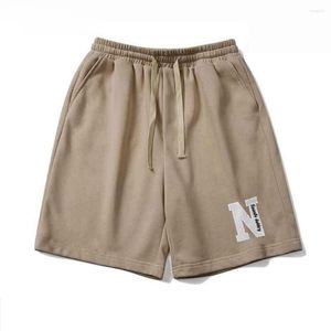 Männer Shorts Mode Brief Druck Sport Für Sommer High Street Stil Lose Casual Split Hosen