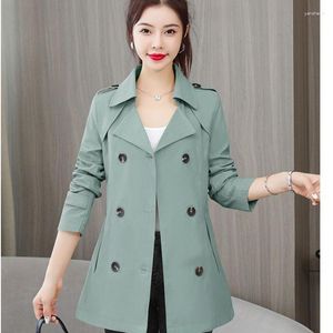 Trench Coats Feminino 2023 Feminino Casaco Outono Moda Jaquetas Curtas Versão Coreana Outwear Skinny Pequeno Drape Sobretudo