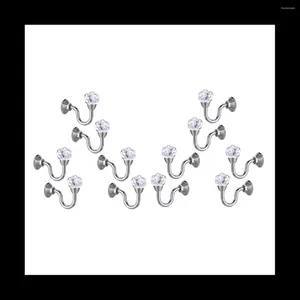 Hooks 12Pcs Retro Crystal Glass Curtain Holdback Wall Tie Back Hanger Holder Drawer Handle Accessories