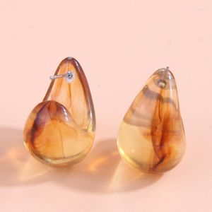 Stud Earrings Boho Resin Water Drop For Women Trend Jewelry Vintage Geometric Big Droplet Acrylic Earings Woman Accessories 2023
