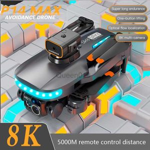 Drone P14 Max 8K GPS Sem Escova Obstáculo Retorno Automático Fotografia Aérea HD Quatro Câmeras Controle Remoto UAV HKD230807