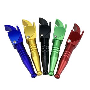 Opener Function Metal Smoking Hand Pipes Dry Herb Tobacco Portable Smoke Pipe 5 Colors