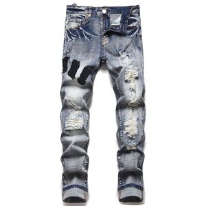 Back amris skinny middle waisted European Biker Slim Fit Motorcycle stripe Fashionable designer jeans for mens men pants Jeans