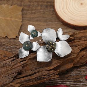 Pins Brooches Muylinda Flower Leaves Stone Brooch Vintage Metal Brooches And Pins Women Large Banquet Pin Accessories Gift For Women HKD230807