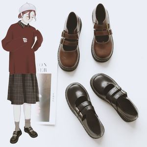 Sapatos formais Sapato marrom retrô moderno com fivela e alça plataforma salto alto Oxford couro feminino gótico mocassim Lolita Mary Janes 230807