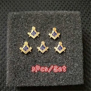Pimler Broşlar 5pcs/Set Classics Masonik Broşlar Pin Metal Yokel Pim Rozetleri Erkek ve Kadın Masonluk Takıları İçin Broş HKD230807