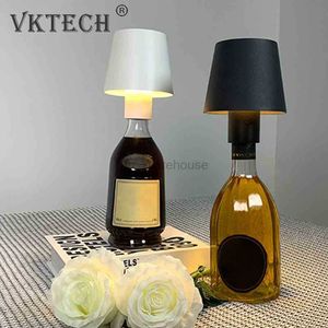 LED Table Lamp Creative Wine Bottle Light Head Rechargeable Wireless Design Desk Lamp For Bars Bedrooms Restaurants Holiday DIY HKD230807