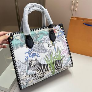 Tiger Designer Tote Bag Donna Uomo Moda Borsa Totebag in pelle di grandi dimensioni Borse per la spesa per il tempo libero Borsa con manico di lusso