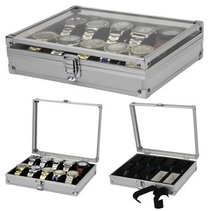 Smycken lådor handmand slots aluminium legering display vaktlåda arrangör smycken lagring fodral transparent klocka standlåda caja para relojes 230804